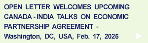 Open Letter Welcomes Canada-India Talks re. Economic Partnership, February 17, 2026